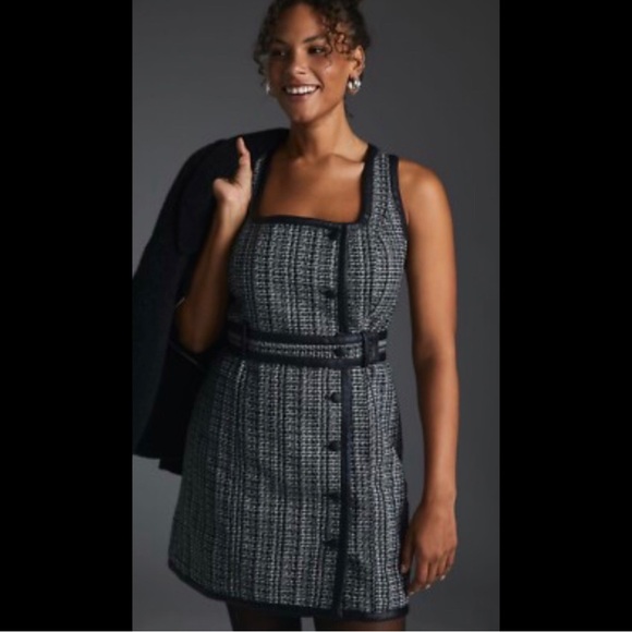 #1591 Anthropologie MAEVE TWEED MINI DRESS size 14 - Picture 3 of 7